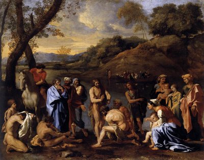 San Juan Bautista bautiza a la gente de Nicolas Poussin